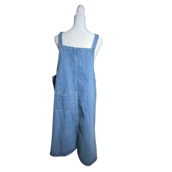 Jumper Denim Overalls Dress Midi Length Women's Size Medium Classic Blue - Picture 2 of 4